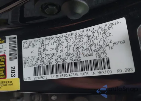 2010 Toyota Tacoma Prerunner V6 из США, поврежденный, VIN 3TMJU4GN6AM092439